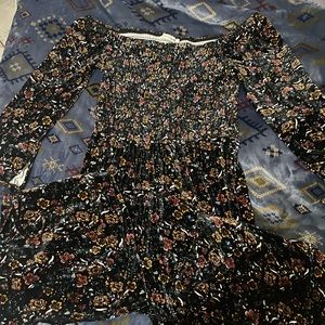 2xl ladies black floral velvet romper style pant dress